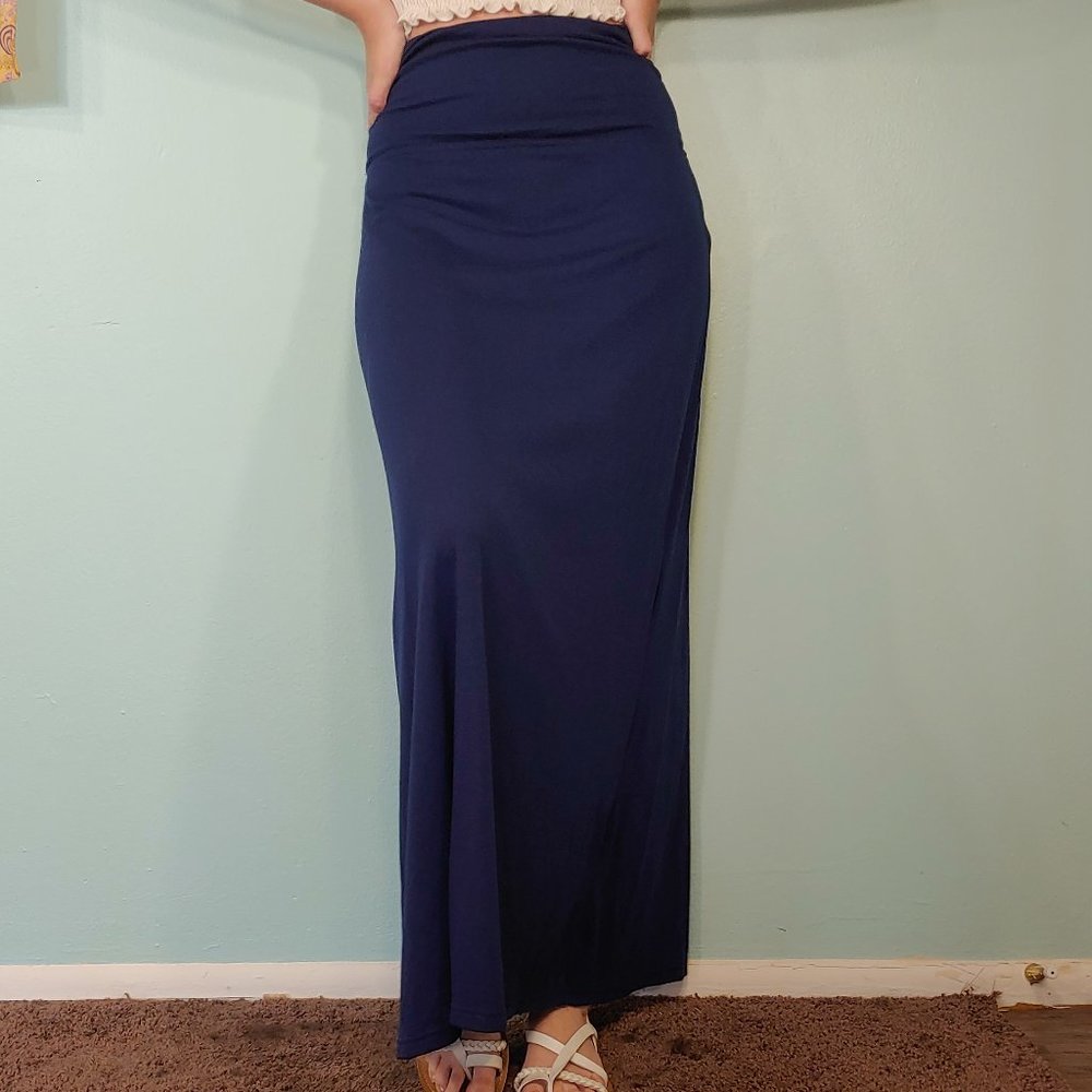 Navy Blue Maxi Skirt